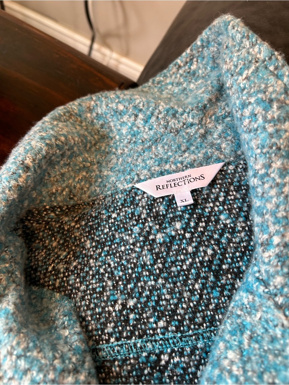 Northern Reflections Teal Speckled Bouclé Turtleneck Sweater